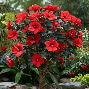 Гибискус Миднайт Роуз купить по цене от 269р. в интернет-магазине «Посадика» с доставкой почтой в в Красный Куте и по всей России – [изображение №1].
